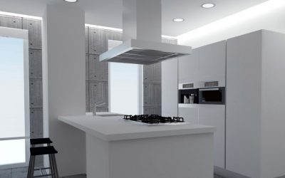 Modern Minimalist One Wall Kitchen With An Island